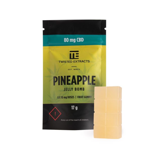 Buy Twisted Extracts - Pineapple Jelly Bombs : 80mg CBD at BudExpressNOW Online Shop
