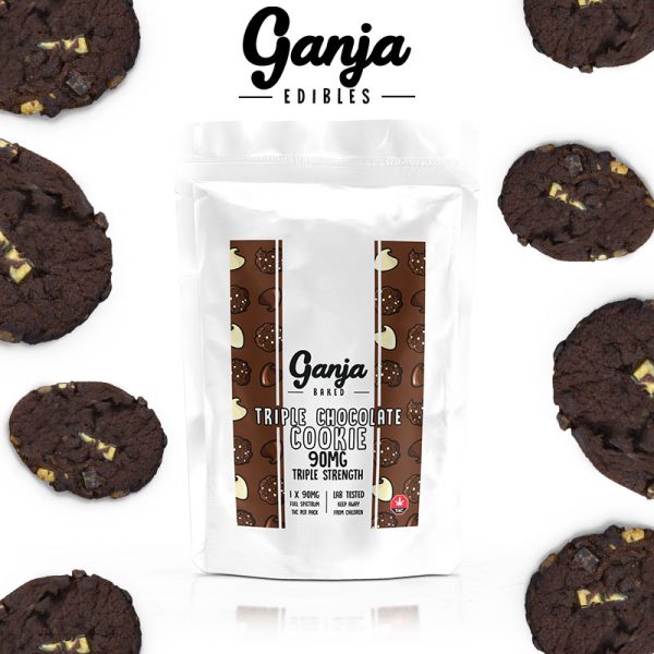 Buy Ganja Baked Edibles - Triple Chocolate Cookie 90MG at BudExpressNOW Online Shop