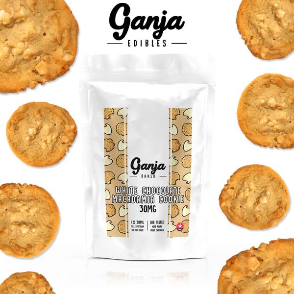 Buy Ganja Baked Edibles - White Chocolate Macadamia Cookie 30MG at BudExpressNOW Online Shop