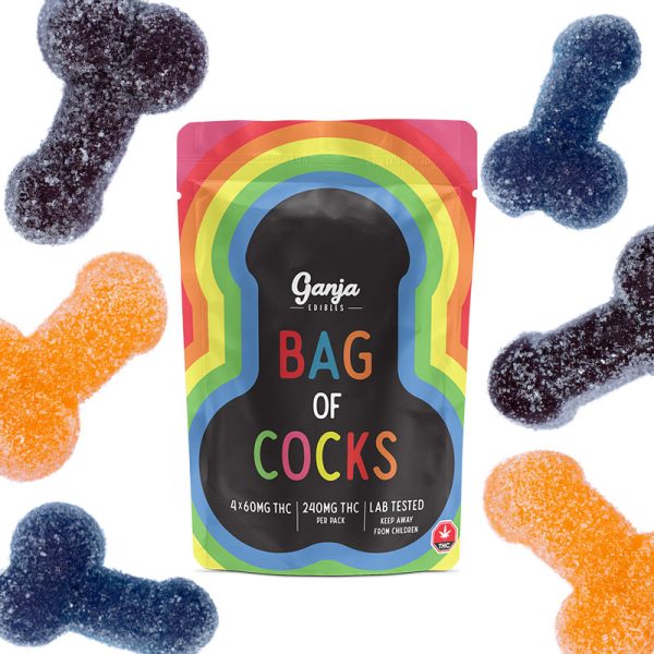 Buy Ganja Edibles - Bag of Cocks Sour 4 x 60MG THC at BudExpressNOW Online Shop