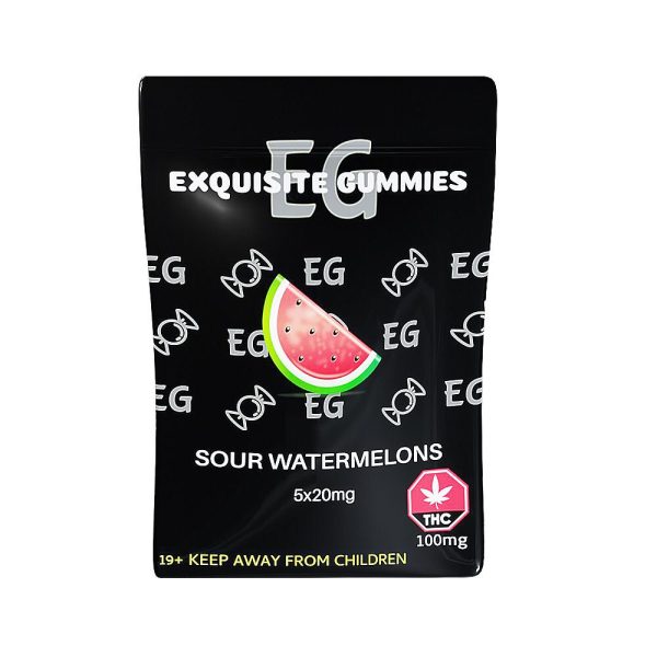 Buy Exquisite Gummies - Sour Watermelons 100MG THC at BudExpressNOW Online Shop