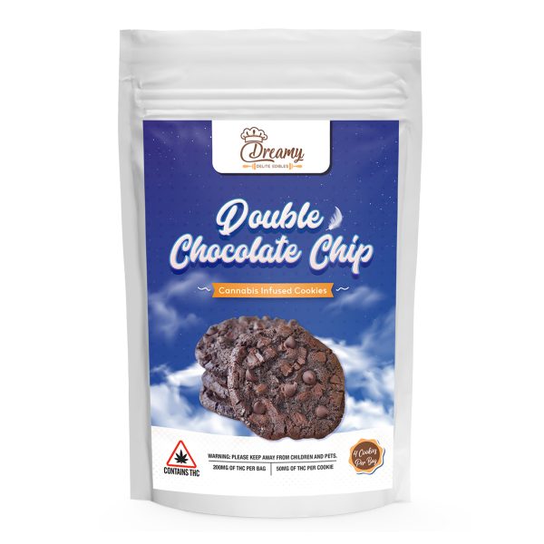 Buy Dreamy Delite - Double Chocolate Chip Canna Cookies 200mg THC at BudExpressNOW Online Shop