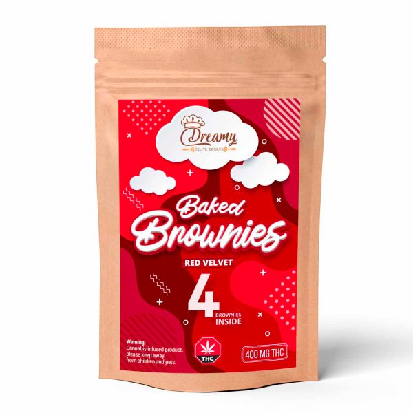 Buy Dreamy Delite - Edibles Baked Brownies Red Velvet 400mg THC at BudExpressNOW Online Shop