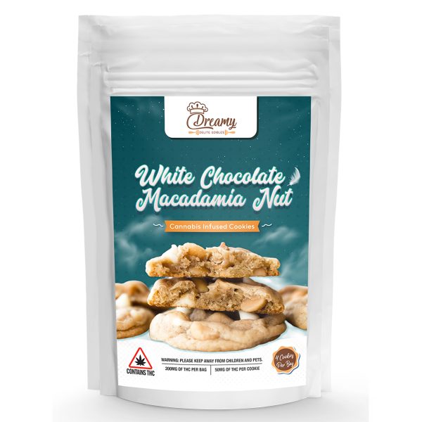 Buy Dreamy Delite - White Chocolate and Macadamia Nut Canna Cookies at BudExpressNOW Online Shop