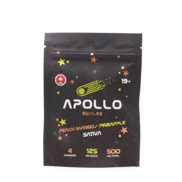 Buy Apollo Edibles - Peach Mango/Pineapple Shooting Stars 500mg THC Sativa at BudExpressNow Online Shop