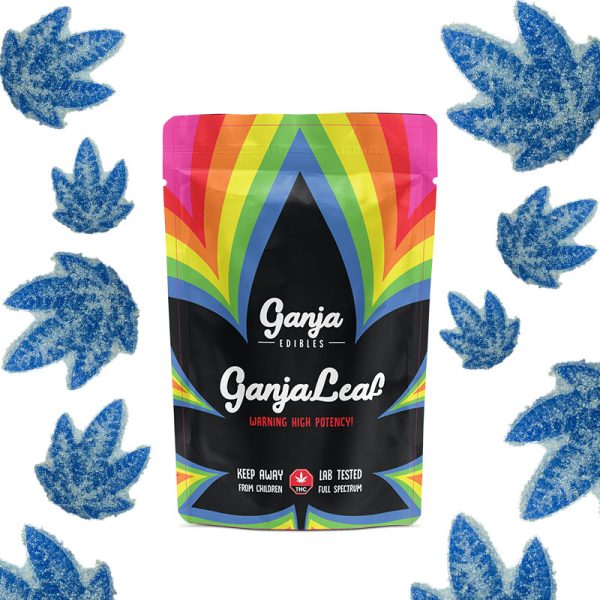 Buy Ganja Edibles - Ganja Leaf Sour Blue Raspberry 1250MG THC at BudExpressNOW Online Shop