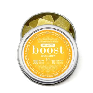 Buy Boost Edibles - THC:CBD Gummies - Sour Lemon - 300mg at BudExpressNow Online Shop