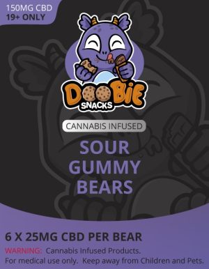 Buy Doobie Snacks - Sour Gummy Bears 150mg CBD at BudExpressNow Online Shop