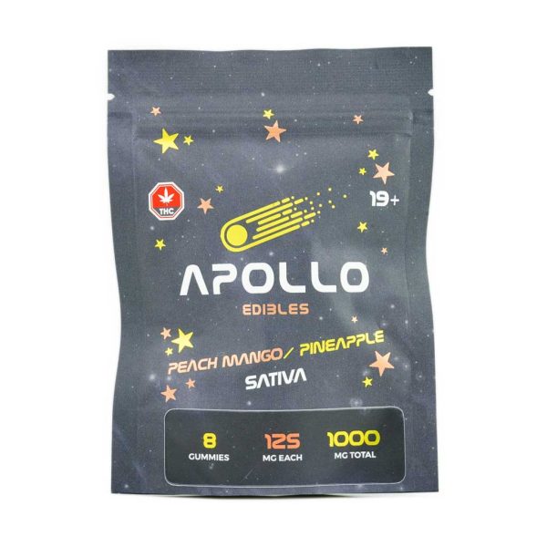 Buy Apollo Edibles - Peach Mango/Pineapple Shooting Stars 1000MG THC Sativa at BudExpressNow Online
