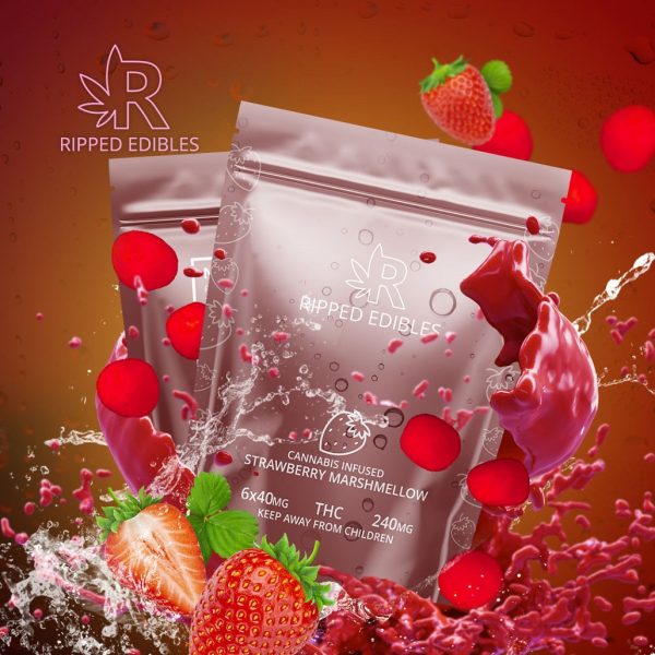 Buy Ripped Edibles - Strawberry Marshmellow 240MG THC at BudExpressNOW Online Shop