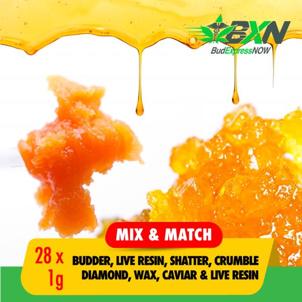 Buy Mix & Match (Budder, Live Resin, Shatter, Crumble, Diamonds, Wax, Caviar) - 1g x 28 at BudExpressNOW Online Shop
