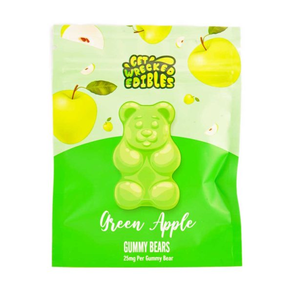 Edible gummies green apple flavour. Buy weed gummies. cheap edibles canada. cannabis edibles. sativa edibles.