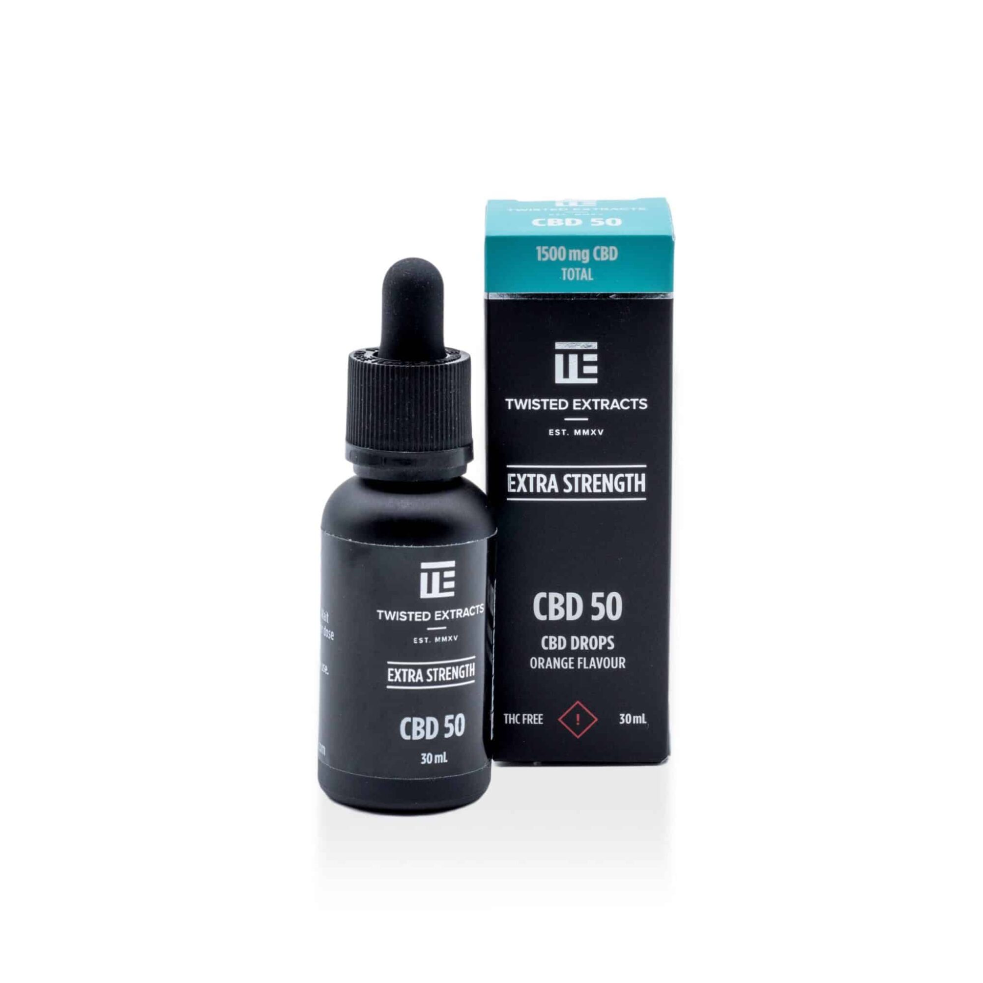 Buy Twisted Extracts 50 CBD Oil Tincture Drops 1500mg (Orange Flavour)