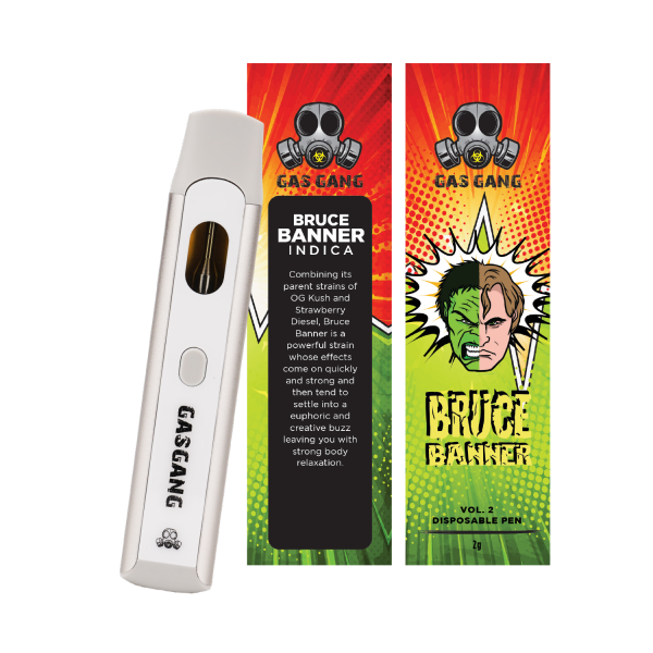Buy Gas Gang - Bruce Banner Disposable Pen at BudExpressNOW Online Shop.