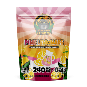 Buy Golden Monkey Extracts - Pink Leamonade Gummy 240mg THC at BudExpressNOW Online Shop