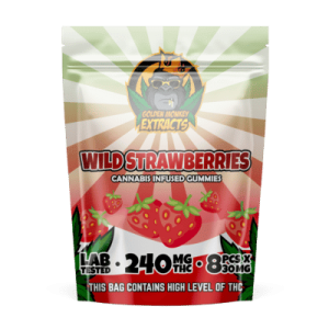 Buy Golden Monkey Extracts - Wild Strawberries Gummy 240mg THC at BudExpressNOW Online Shop