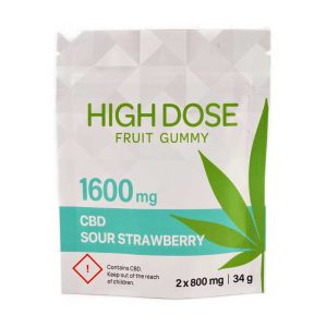 Buy High Dose Fruit Gummy - Sour Strawberry 1600mg CBD Online Shop