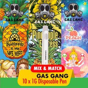 Buy Gas Gang 1G Vapes Mix and Match – 10 at BudExpressNOW Online Shop.