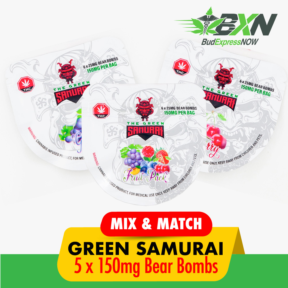 Buy The Green Samurai Bear Bombs 150mg Mix & Match 5 Budexpressnow Online Shop