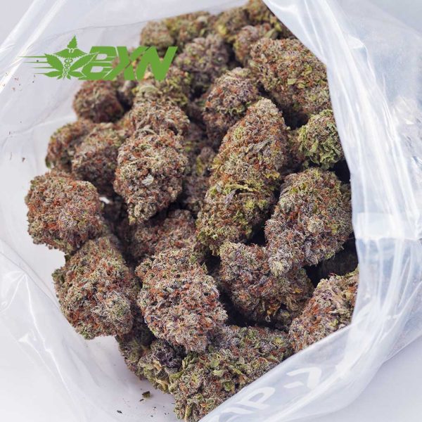 A bag of marijuana in a white background