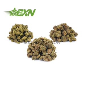 Three sets of marijuana buds on a white background.