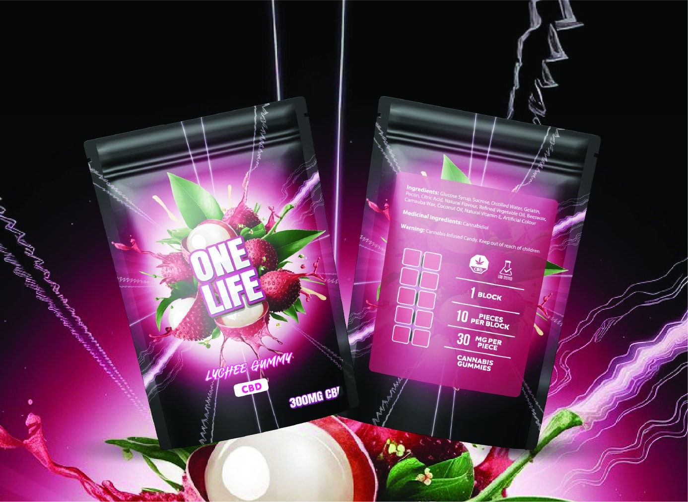 Lychee-01 Buy One Life Edibles - Lychee Gummy - 300mg CBD at Budexpressnow Online Shop