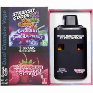 Buy Straight Goods - Dual Chamber Vape - Blueberry Sour Raspberry Ice + Strawberry Raspberry Cherry (3 Grams + 3 Grams) at Budexpressnow Online Shop