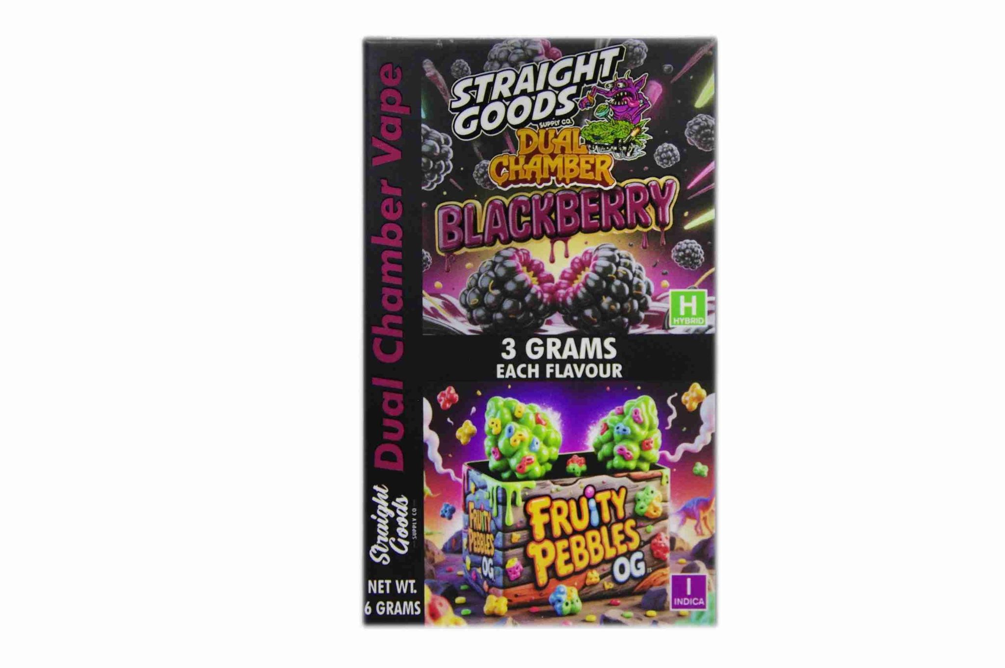 Buy Straight Goods - Dual Chamber Vape - Blackberry + Fruity Pebbles OG (3 Grams + 3 Grams) at BudExpressNow Online Shop
