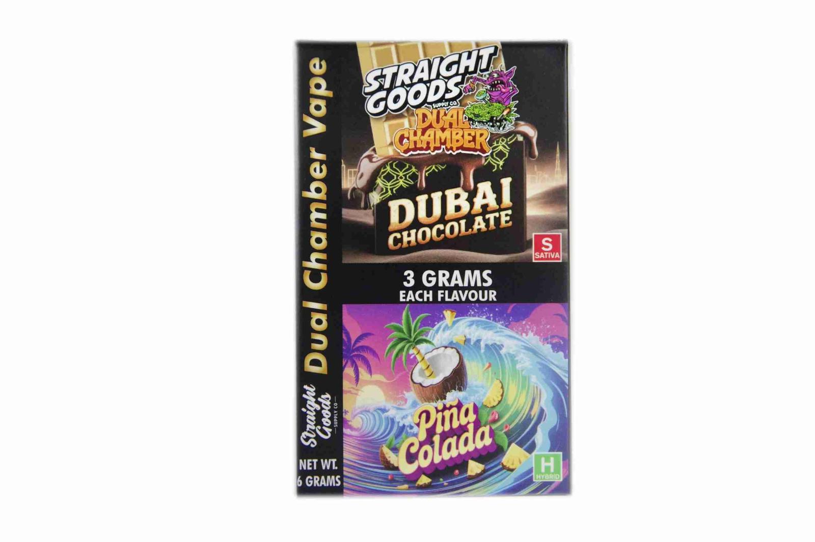Buy Straight Goods - Dual Chamber Vape - Dubai Chocolate + Pina Colada (3 Grams + 3 Grams) at BudExpressNow Online Shop