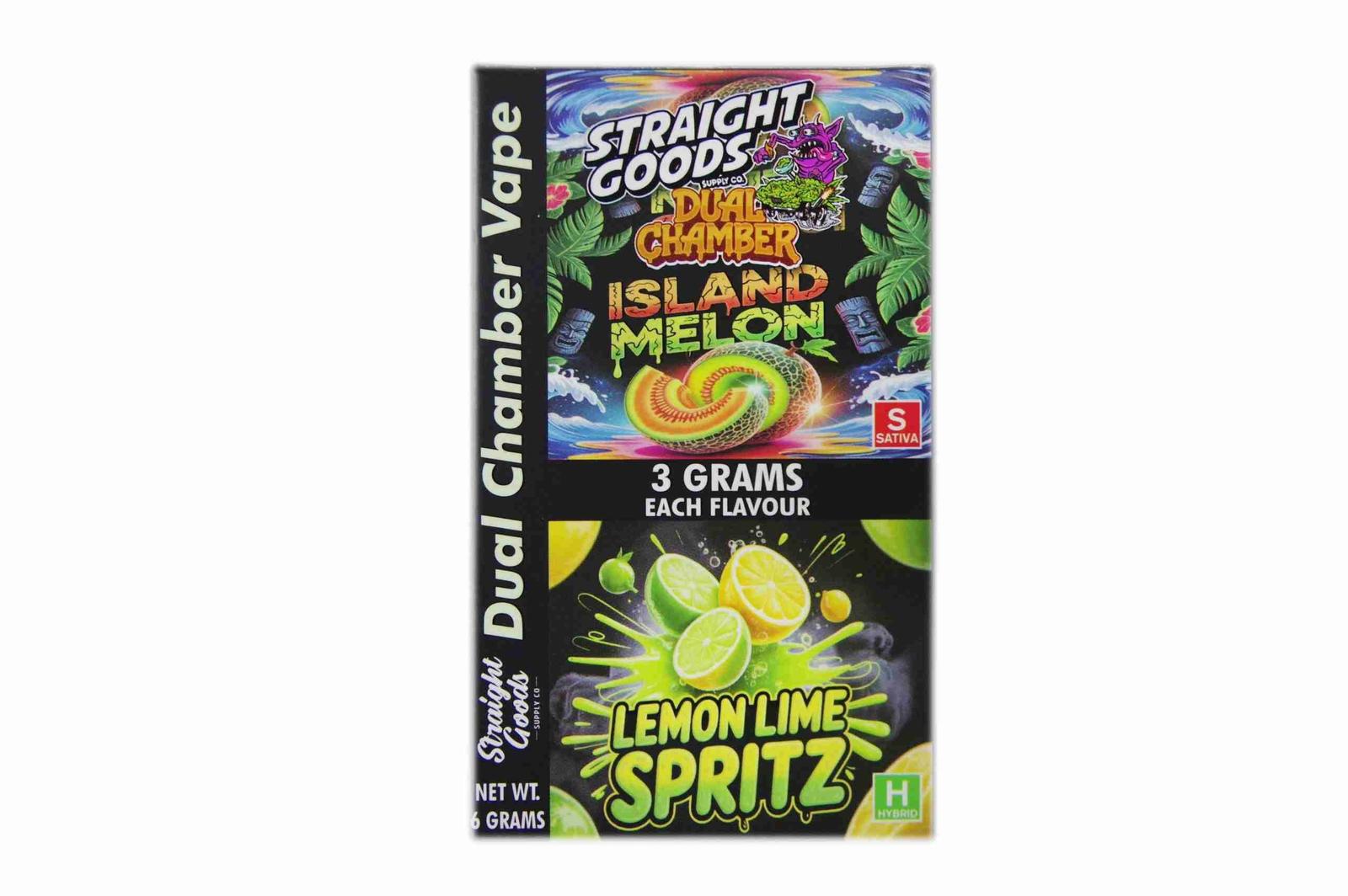 Buy Straight Goods - Dual Chamber Vape - Island Melon + Lemon Lime Spritz (3 Grams + 3 Grams) at BudExpressNow Online Shop