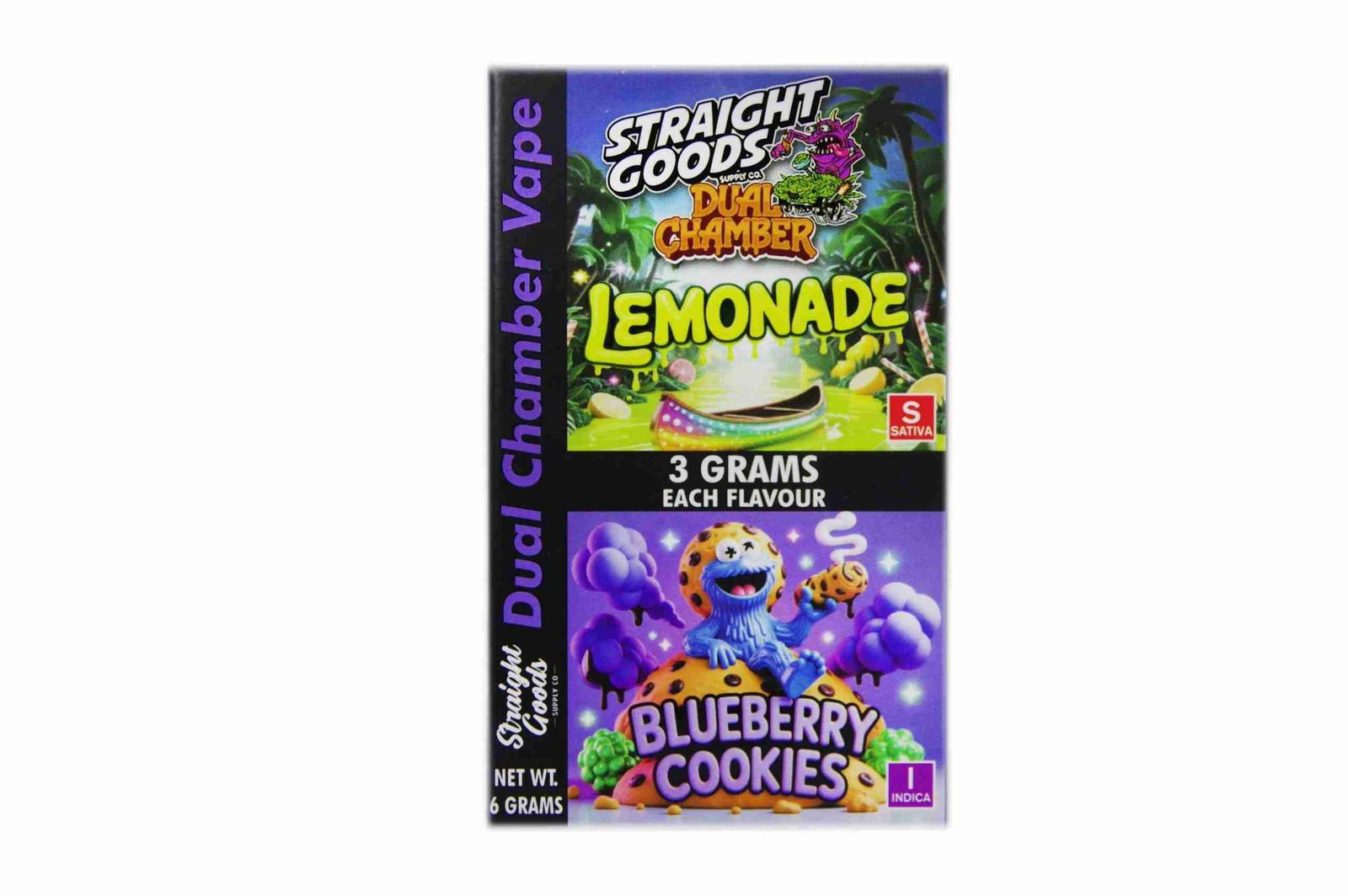 Buy Straight Goods - Dual Chamber Vape - Lemonade + Blueberry Cookies (3 Grams + 3 Grams) at BudExpressNow Online Shop