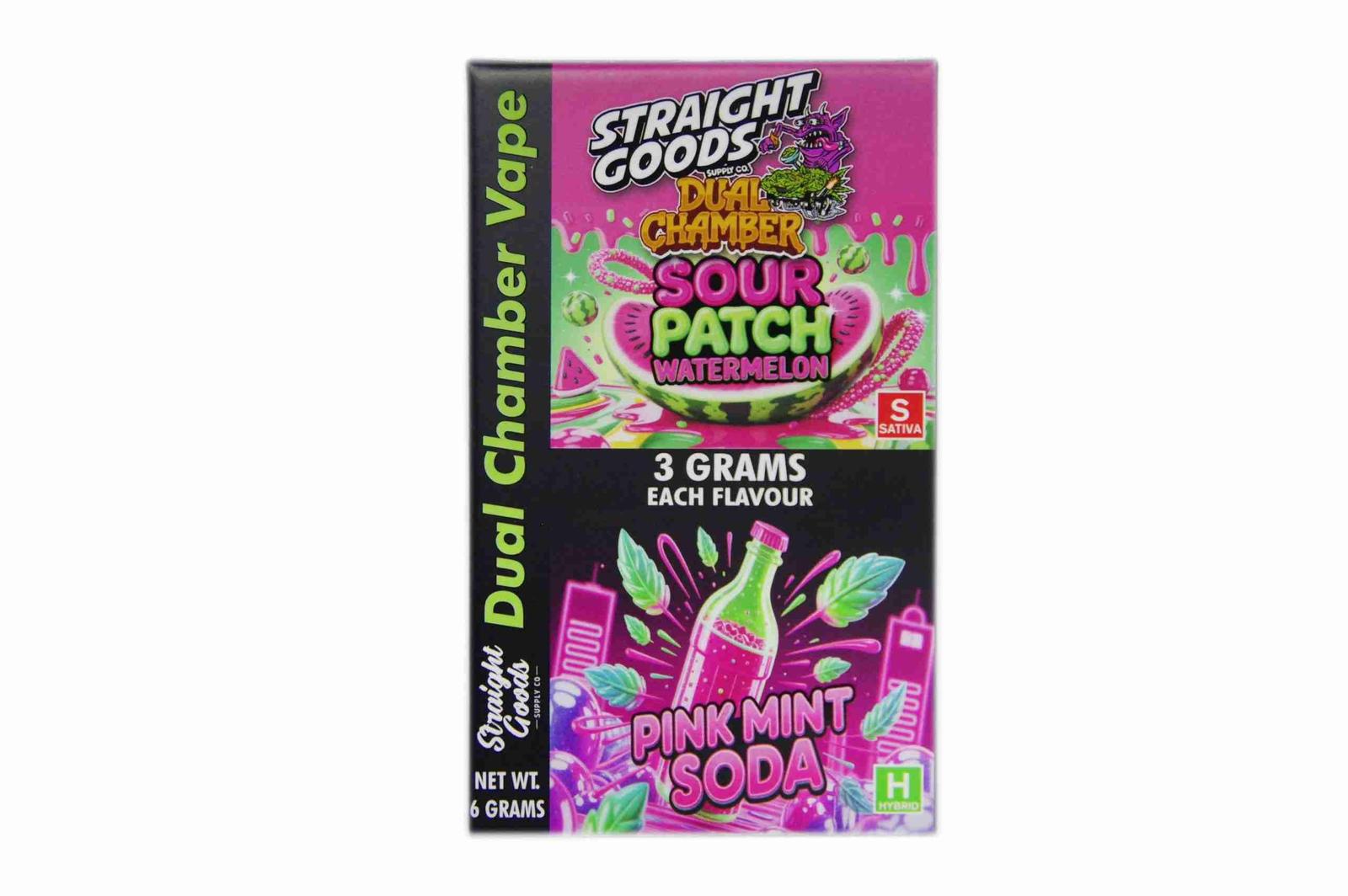 Buy Straight Goods - Dual Chamber Vape - Sour PatchWatermelon + Pink Mint Soda (3 Grams + 3 Grams) at BudExpressNow Online Shop