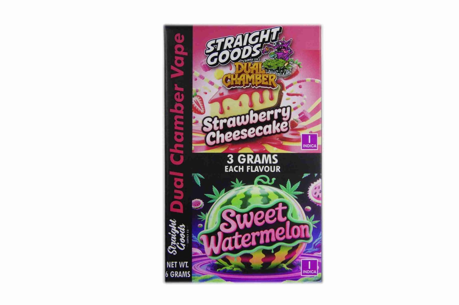Buy Straight Goods - Dual Chamber Vape - Strawberry Cheesecake + Sweet Watermelon (3 Grams + 3 Grams) at BudExpressNow Online Shop