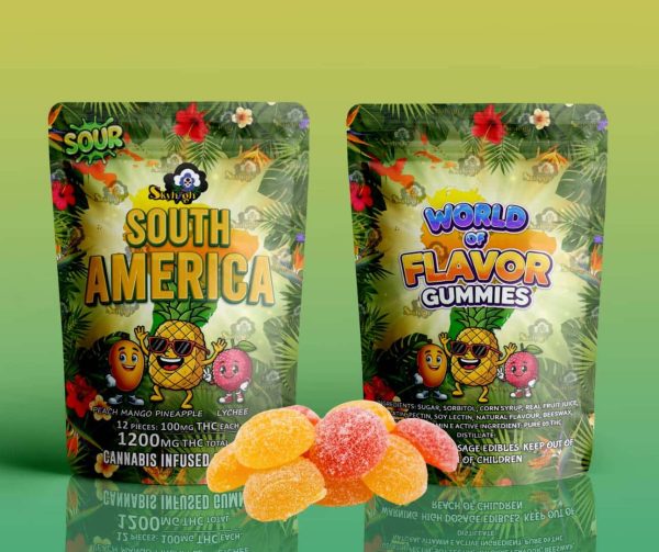 Buy Sky High Edibles - World of Flavor Gummies - South America (1200mg THC) at BudExpressNow Online Shop