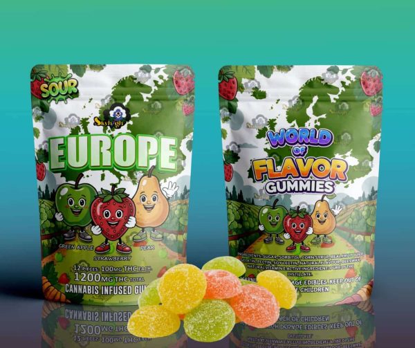 Buy Sky High Edibles - World of Flavor Gummies - Europe (1200mg THC) at BudExpressNow Online Shop
