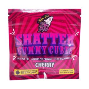 Buy Higher Fire Extracts - Shatter Gummy Cubes - Cherry 2500mg THC at BudExpressNow Online Shop
