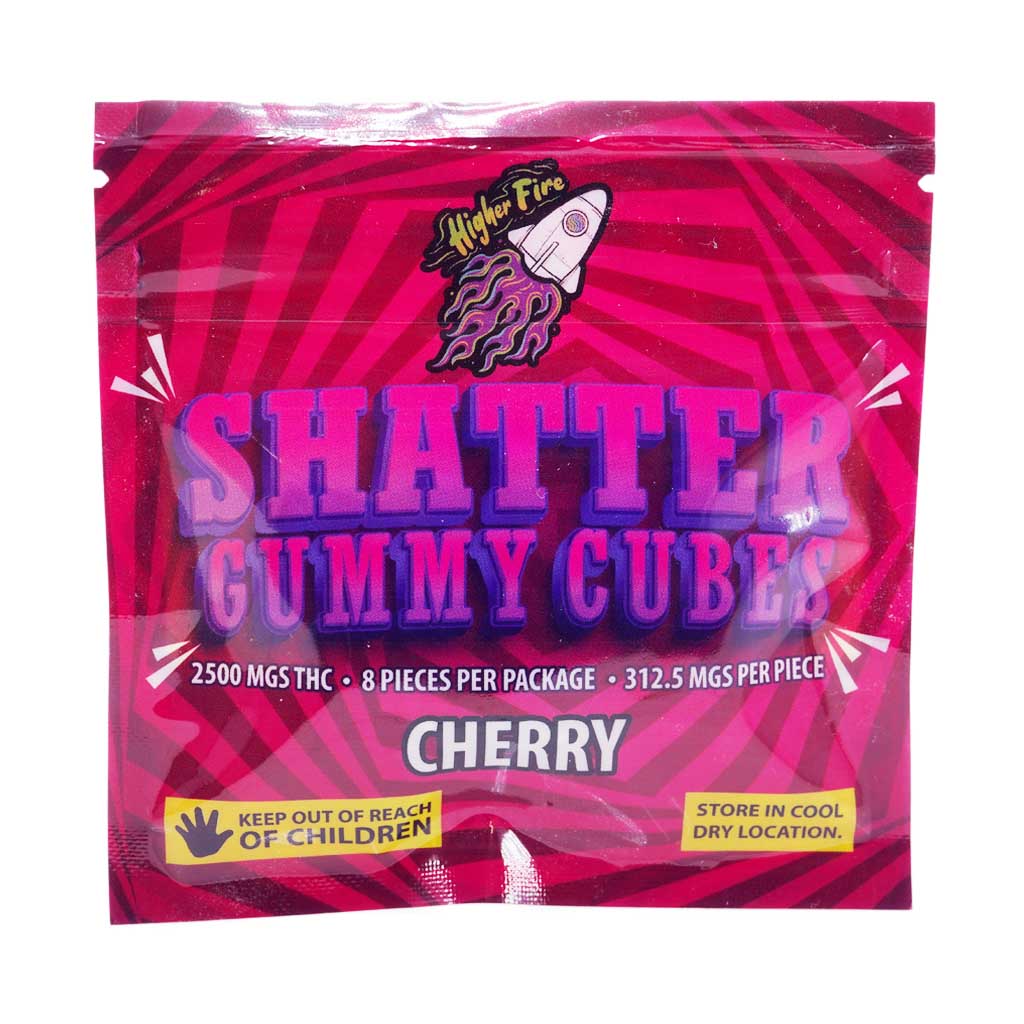 Buy Higher Fire Extracts - Shatter Gummy Cubes - Cherry 2500mg THC at BudExpressNow Online Shop