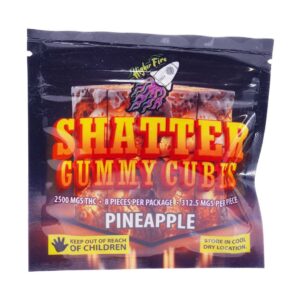 Buy Higher Fire Extracts - Shatter Gummy Cubes - Pineapple 2500mg THC at BudExpressNow Online Shop