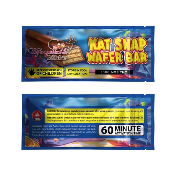 Buy Unforgettable Edibles - Kat Snap Wafer Bar - 1000MG THC at BudExpressNow Online Shop