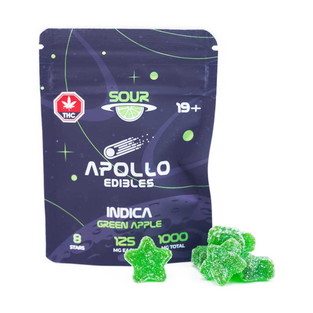Buy Apollo Edibles - Sour Green Apple Shooting Stars 1000mg THC Indica at BudExpressNow Online Shop
