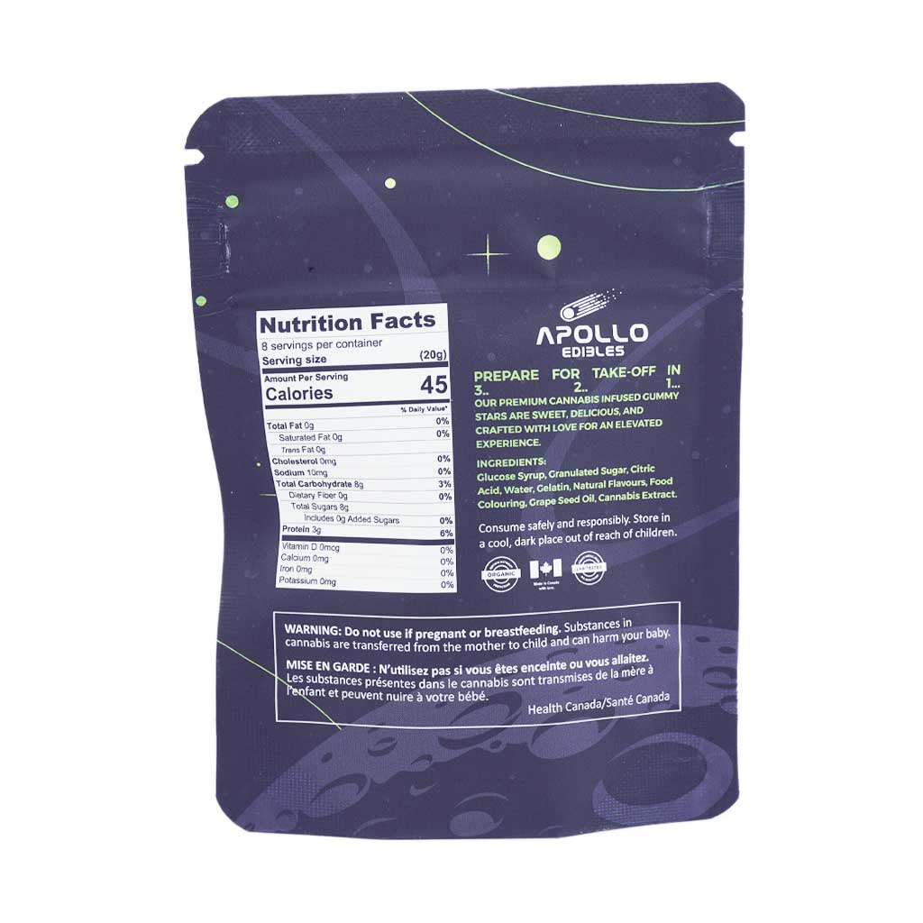 Buy Apollo Edibles - Sour Green Apple Shooting Stars 1000mg THC Indica at BudExpressNow Online Shop