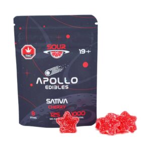 Buy Apollo Edibles - Sour Cherry Shooting Stars 1000mg THC Sativa at BudExpressNow Online Shop