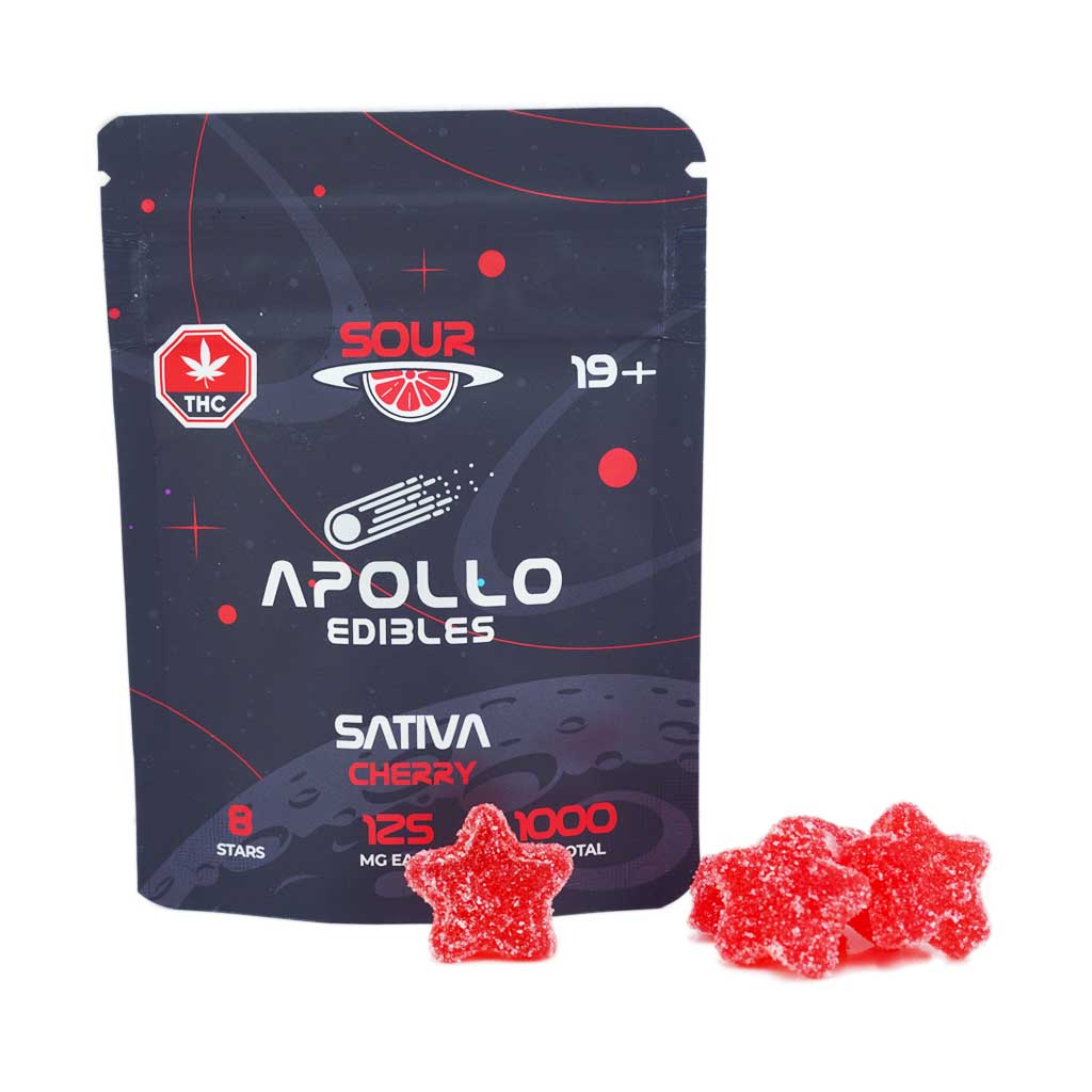 Buy Apollo Edibles - Sour Cherry Shooting Stars 1000mg THC Sativa at BudExpressNow Online Shop