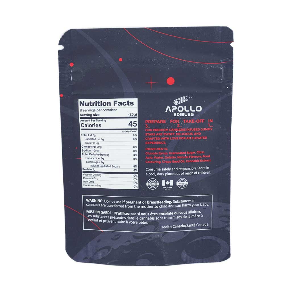 Buy Apollo Edibles - Sour Cherry Shooting Stars 1000mg THC Sativa at BudExpressNow Online Shop