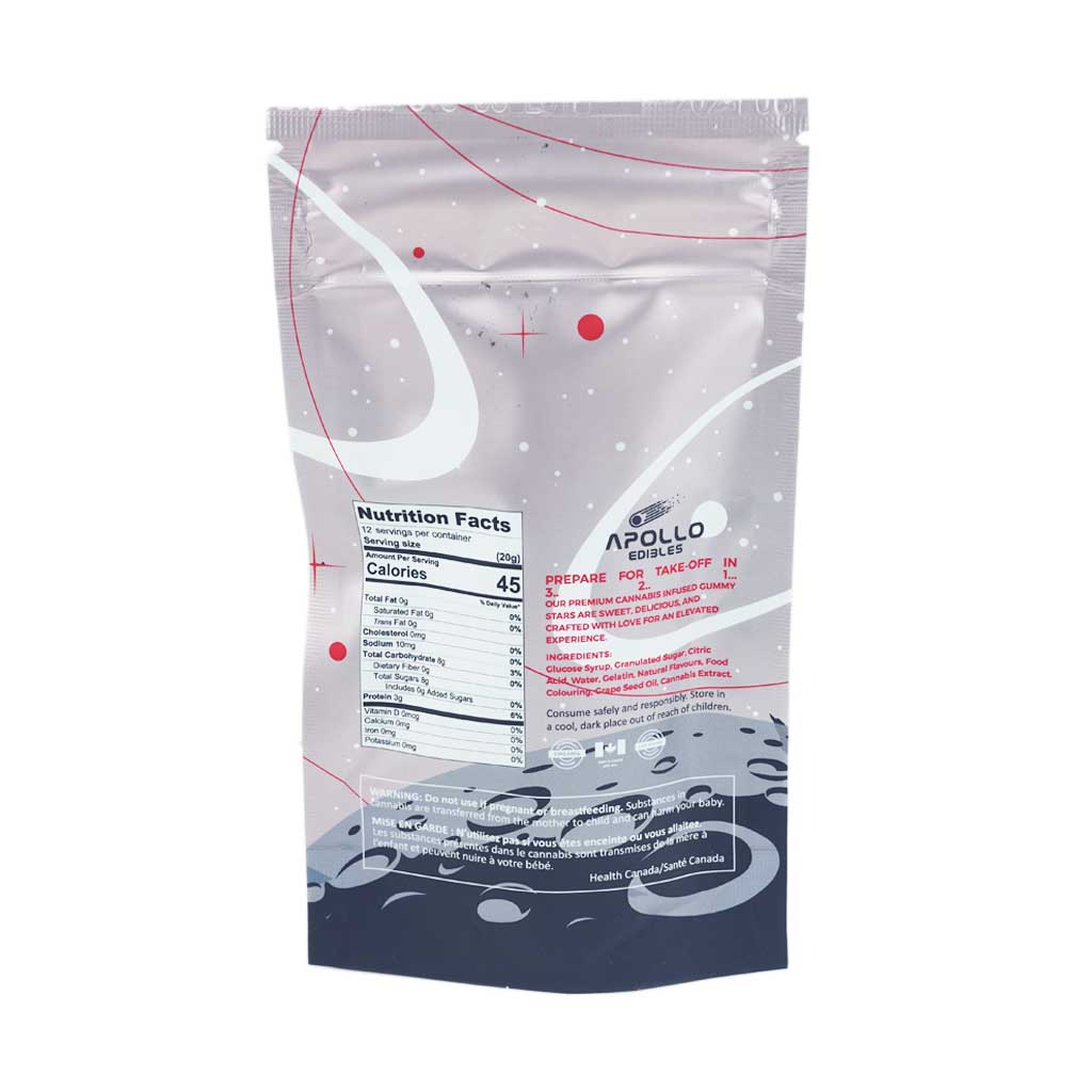 Buy Apollo Edibles - Sour Strawberry Shooting Stars 3000mg THC Sativa at BudExpressNow Online Shop