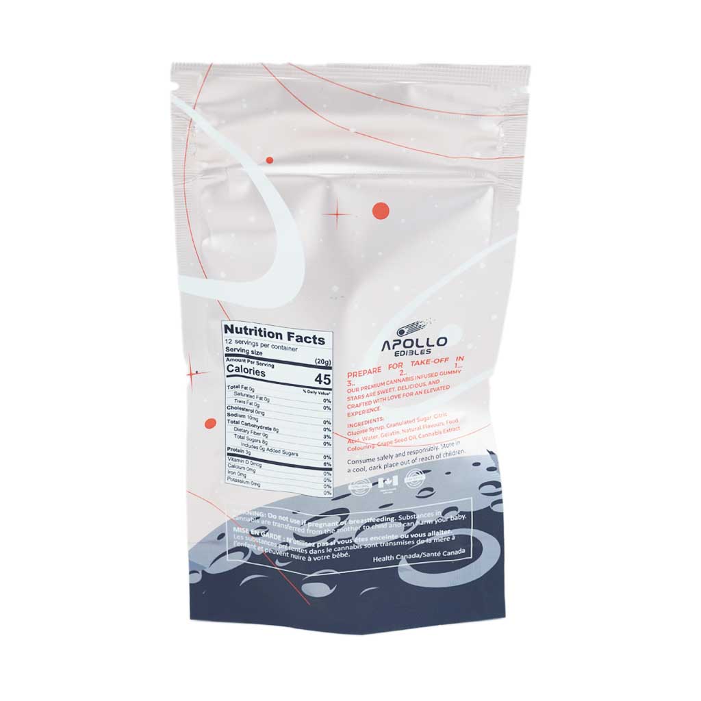 Buy Apollo Edibles - Sour Peach Shooting Stars 3000mg THC Indica at BudExpressNow Online Shop