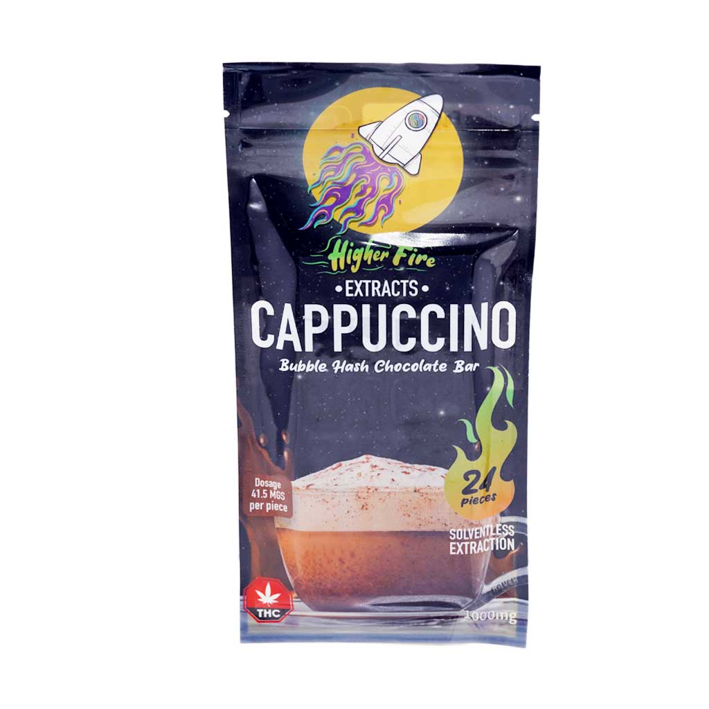 Buy Higher Fire Extracts - Bubble Hash Chocolate Bar - Cappuccino 1000mg THC at BudExpressNow Online Shop