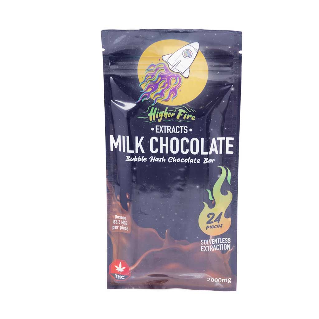 Buy Higher Fire Extracts - Bubble Hash Chocolate Bar - Milk 2000mg THC at BudExpressNow Online Shop