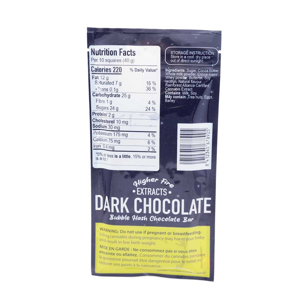 Buy Higher Fire Extracts - Bubble Hash Chocolate Bar - Dark 2000mg THC at BudExpressNow Online Shop
